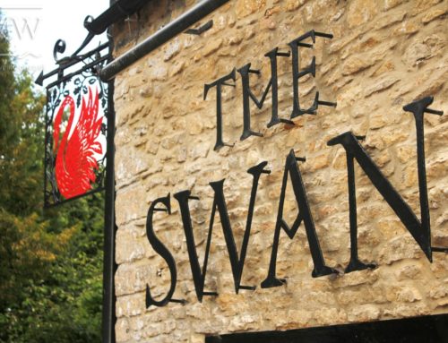 The Swan Inn, Hanging pub Sign and Sign Lettering.