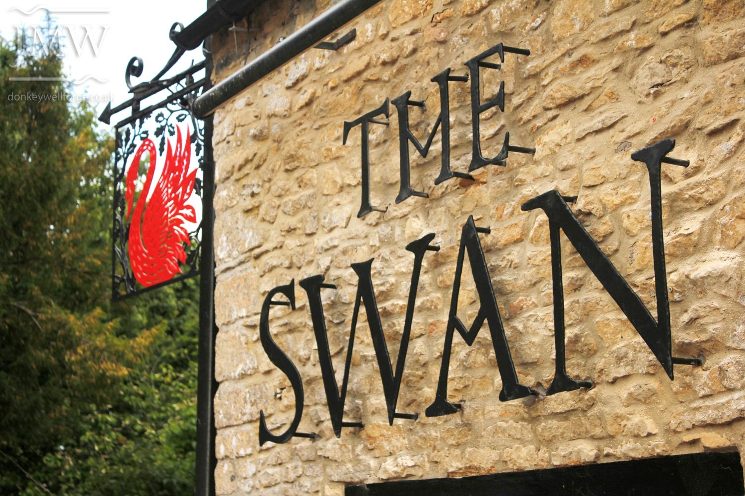 The Swan Inn, Hanging pub Sign and Sign Lettering.