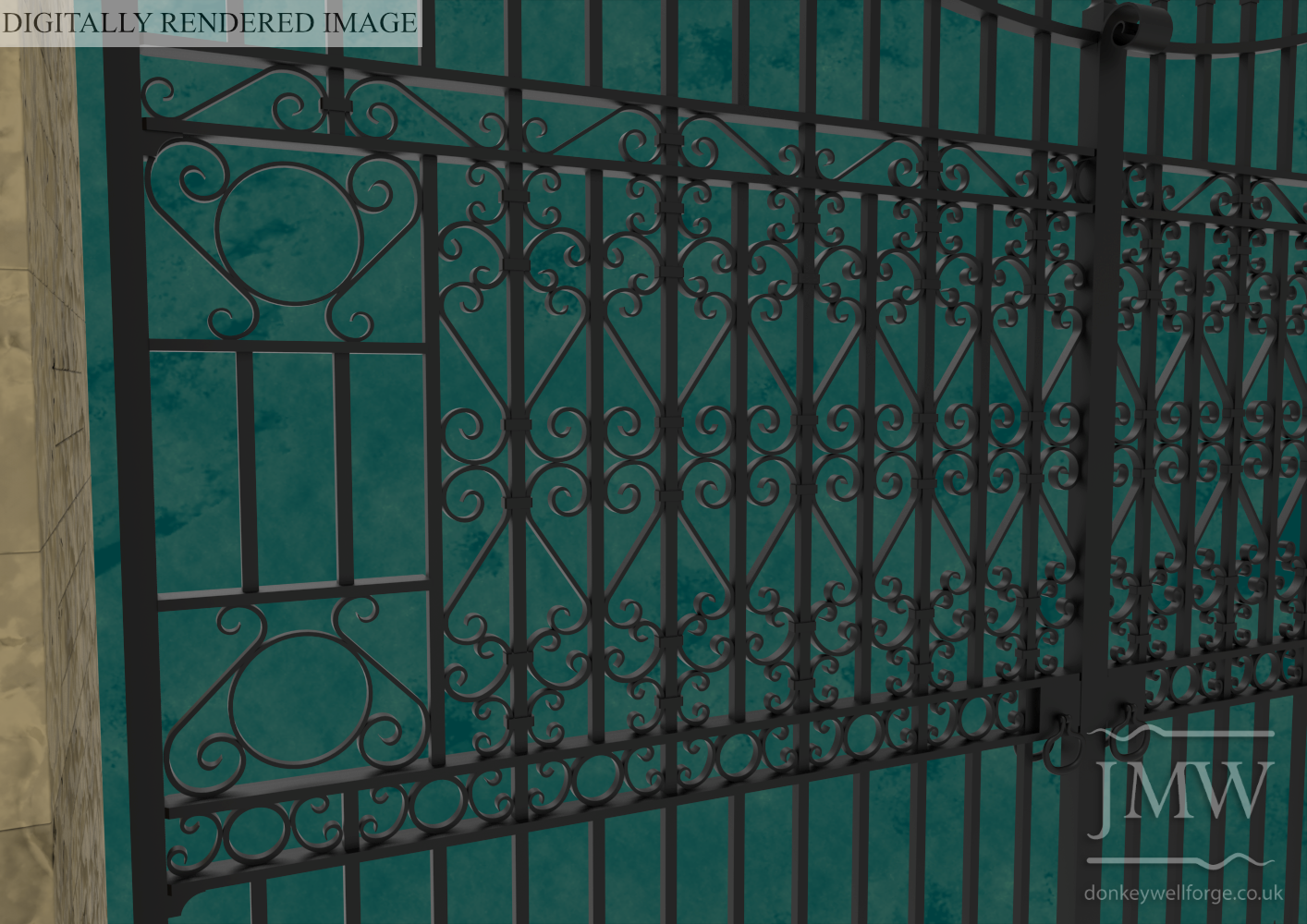 digital-image-estate-gates-ornate-scrollwork-detail
