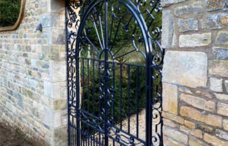 Ornate Arched Garden Gates - Blacksmith Gloucestershire Donkeywell Forge