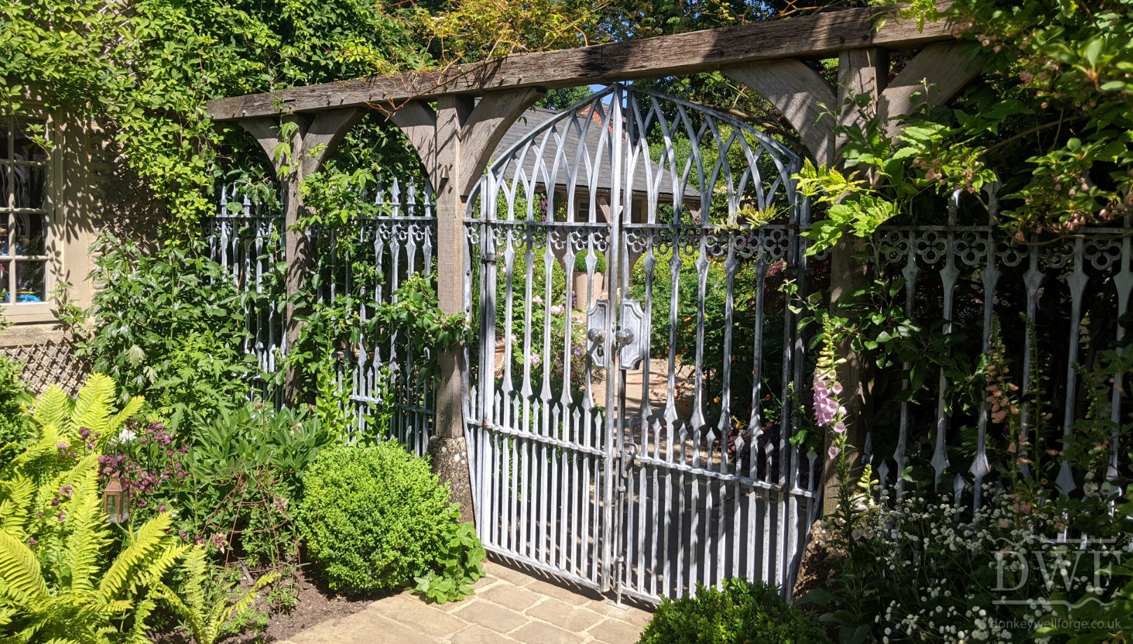 traditional-gothic-ironwork-lattice-forged-gates-railings-garden