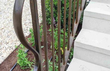 forged-iron-handrail-patina-bronze-rustic-worked-steel-crook
