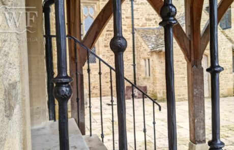 hand-forged-external-handrails-worked-iron-traditional-forging-collars-burnished-steel-detail
