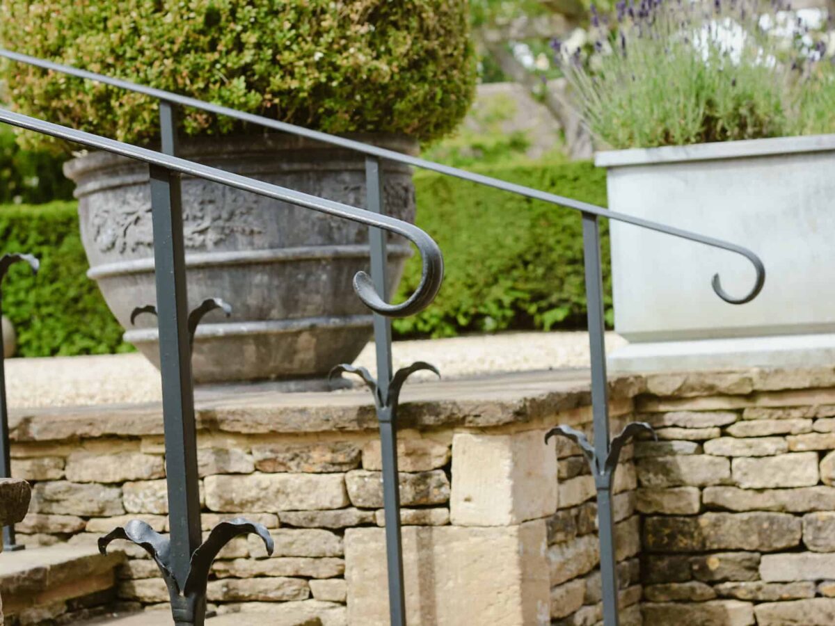 Custom Made Wrought Iron Handrails Traditional English Garden