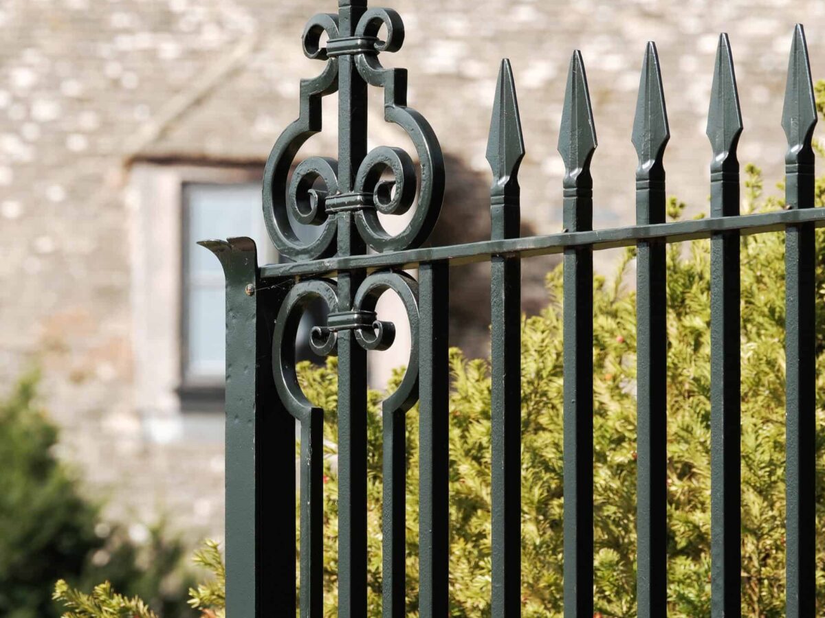 Ornate Detail Solid Decorative Metal Garden Gates Made to Measure at a Country House